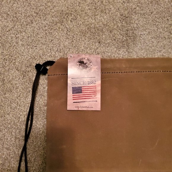 Duluth Pack Khaki Canvas Drawstring Knapsack Rucksack - NWT - Picture 3 of 6